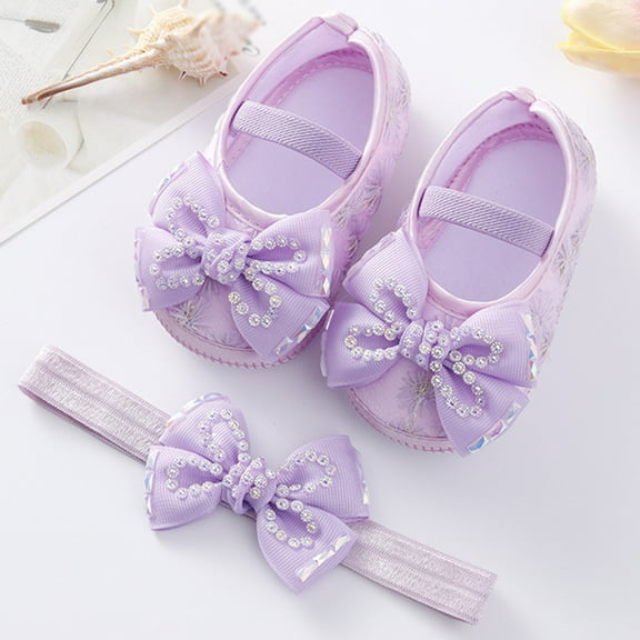 YOUSNH Baby Shoes Fashion Soft Sole Toddler Shoes Pearl Dress Flower Princess Shoes Toddler Shoes Kids Shoes 4