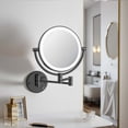 thumbnail image 2 of Kibi Circular LED Wall Mount Magnifying Make Up Mirror - Matte Black, 2 of 2