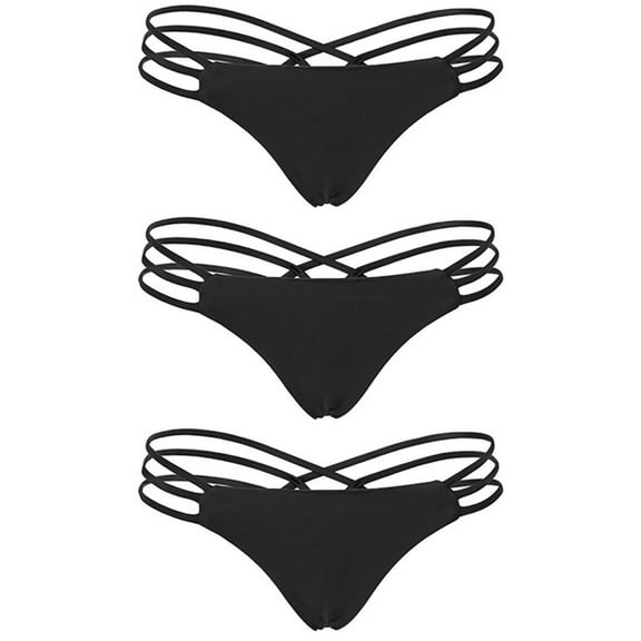 Set of 3 Thong Bottom Swimsuit for Women Breathable Swimwear Women's
