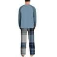 thumbnail image 7 of KyCheLot Men's Pajama Set Crewneck Long Sleeve Tees Stretchy Elastic Waist Wide Leg Pants Comfy Sleepwear, 7 of 7
