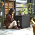 thumbnail image 3 of Outdoor Indoor Dog House,Resin Material Ventilate Waterproof Added to The Bottom,Multi-Functional Pet House for Small to Medium Dog(Black, Medium), 3 of 7
