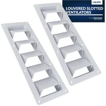 Five Oceans 5-Slotted Louvered Ventilators, 13-1/4-Inch x 4-3/4-Inch, White ABS Plastic, 2 Pack - FO106-M2