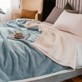 thumbnail image 7 of Evlmd Sherpa Throw Blanket for Couch Sofa - Fuzzy Soft Cozy Blanket for Bed, Fleece Plush Warm Blanket for Winter, Washed Blue Fall Winter Thick Throw Blanket, 39x51 Inches, 7 of 7