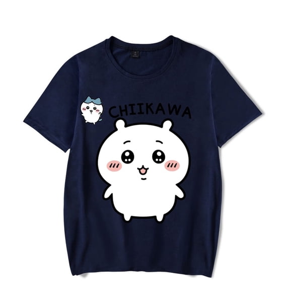 Chiikawa Merch T-shirt, Cute Printed Crew-neck Short Sleeves, Fun Pullover, Fashionable Top, Unisex T-shirt