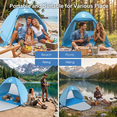 thumbnail image 2 of Pop up Beach Tent,  1-2 Person Portable Sun Shelter with UV 50+ Protection for Seaside and Picnic, Sky Blue, 2 of 8