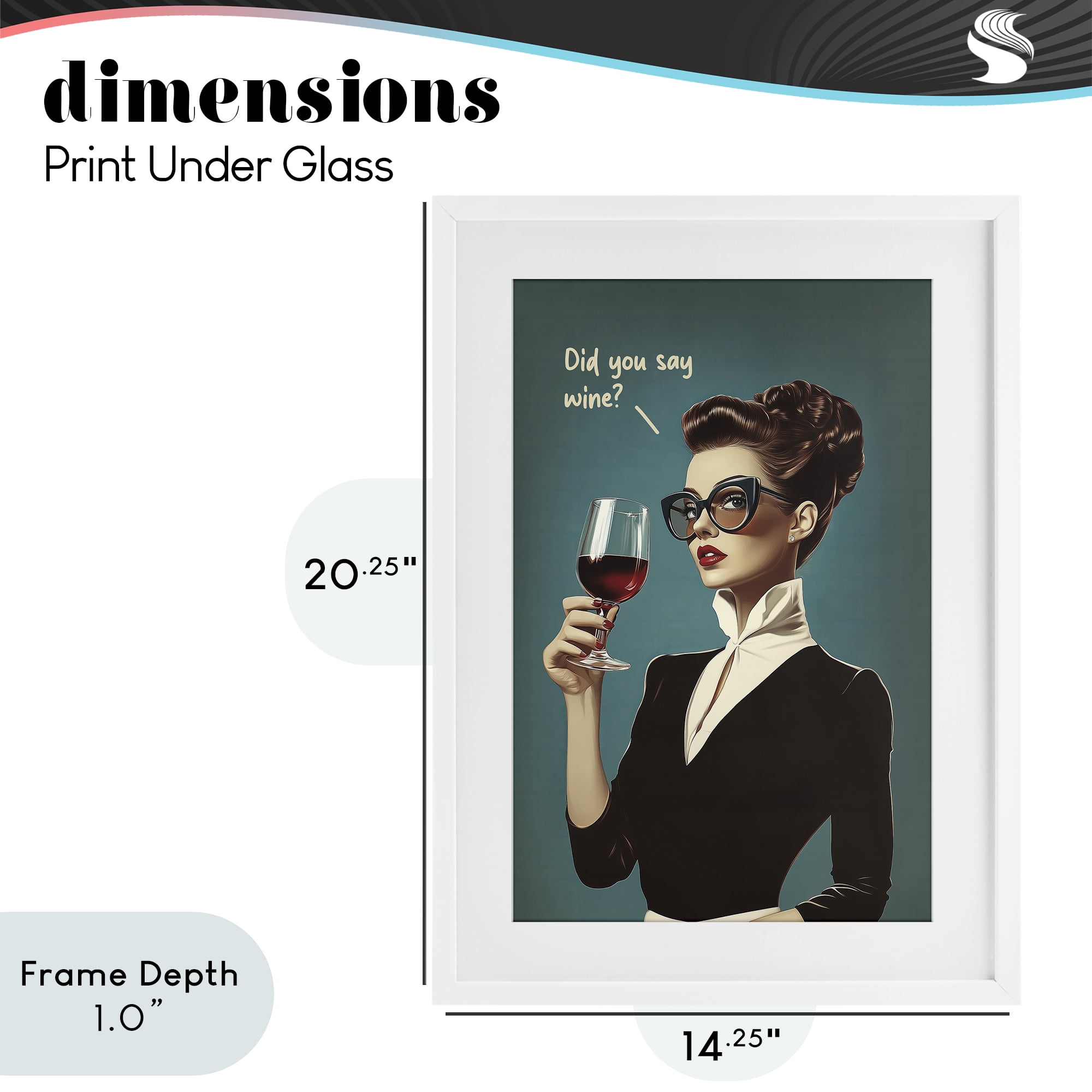 Stupell Industries Did You Say Wine White Framed Print Under Glass, design by Andreas Magnusson