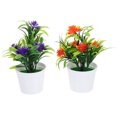 thumbnail image 1 of KAKOWELY 4 plantas artificiales en maceta de plástico, modelos de bonsái artificiales, decoraciones para mesa., 1 of 4