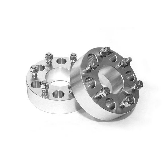 Southern Truck Wheel Spacer 95002 6 x 5.5 Inch Bolt Pattern; 2 Inch Thickness; Slide-On Mount; Silver; Aluminum; Set Of 2; With Wheel Studs And Lug Nuts