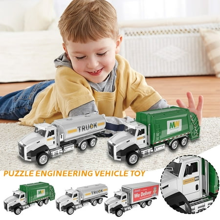 3 Pack Diecast Transport Vehicles Set – Garbage Truck Tanker Delivery Truck 1:50 Scale Pull Back Metal Model Car Toys for Boys 3 Pack Diecast Transport Vehicles Set – Garbage Truck Tanker Delivery Truck 1:50 Scale Pull Back Metal Model Car Toys for Boys