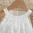 thumbnail image 5 of Kid Girl Dresses Sleeveless A-Line Tiered Swing Cotton White Dress Girls Birthday Dress Special Occasion Dress, 5 of 9