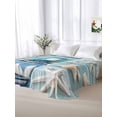 thumbnail image 5 of Nautical Lighthouse Twim XL Size Flat Sheet, Wrinkleproof & Fadeproof Cooling Flat Bed Sheet Only, Ocean Starfish Anchor Sailboat Shell Breathable Soft Bedding Top Sheets 66 x 102 Inches, 5 of 8