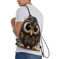 thumbnail image 2 of Bingfone Quirky Owl With Glasses Drawstrings Backpacks Bags for Men Women Gym Drawstrings Bag-Small, 2 of 8