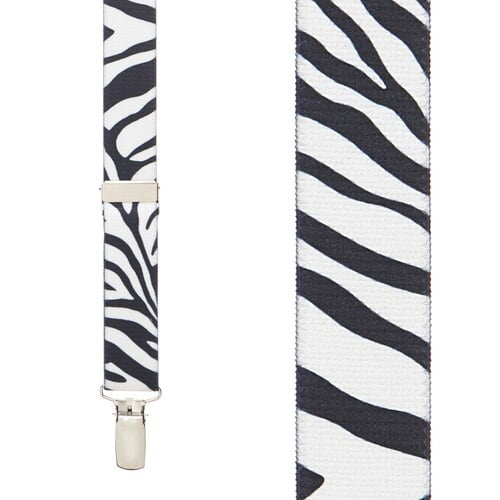 2 Sizes, 3 Colors Animal Print Y-Back Clip-End Suspenders