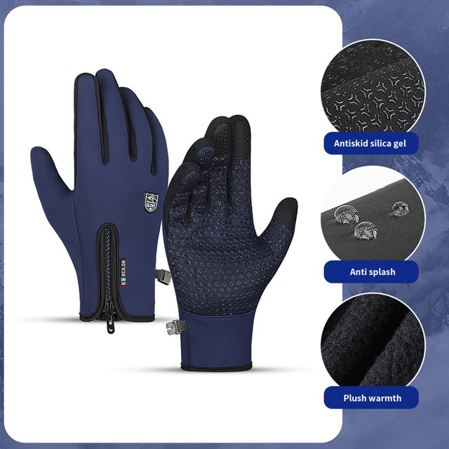 Deportes al aire libre otoño e invierno antideslizantes hombres y mujeres más terciopelo cálido esquí montar guantes a prueba de viento Wmkox8yii jkg6092