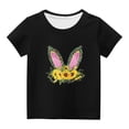 thumbnail image 2 of piuwrlz Easter outfits Short T-Shirts for Girls Boy Short Tops Sleeve Printed Round Neck Tops Shirt Undershirts Black Size 5 Years, 2 of 6