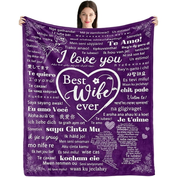 LHSHID Christmas Day Gifts for Wife from Husband to My Wife Blanket Anniversary Wedding Gifts for Her Christmas Birthday Gifts Ideas for Wife Wife Valentines Day Gifts 30x40in