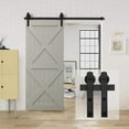6.6 ft./79 in. Black Sliding Barn Door Track and Hardware Kit with I
