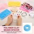 thumbnail image 3 of Uxcell Polymer Clay Beads Spacer 1750 Pcs 5 Strands Round Flat Handmade Bead Spacer for Jewelry Making Blue 0.16 inch, 3 of 5