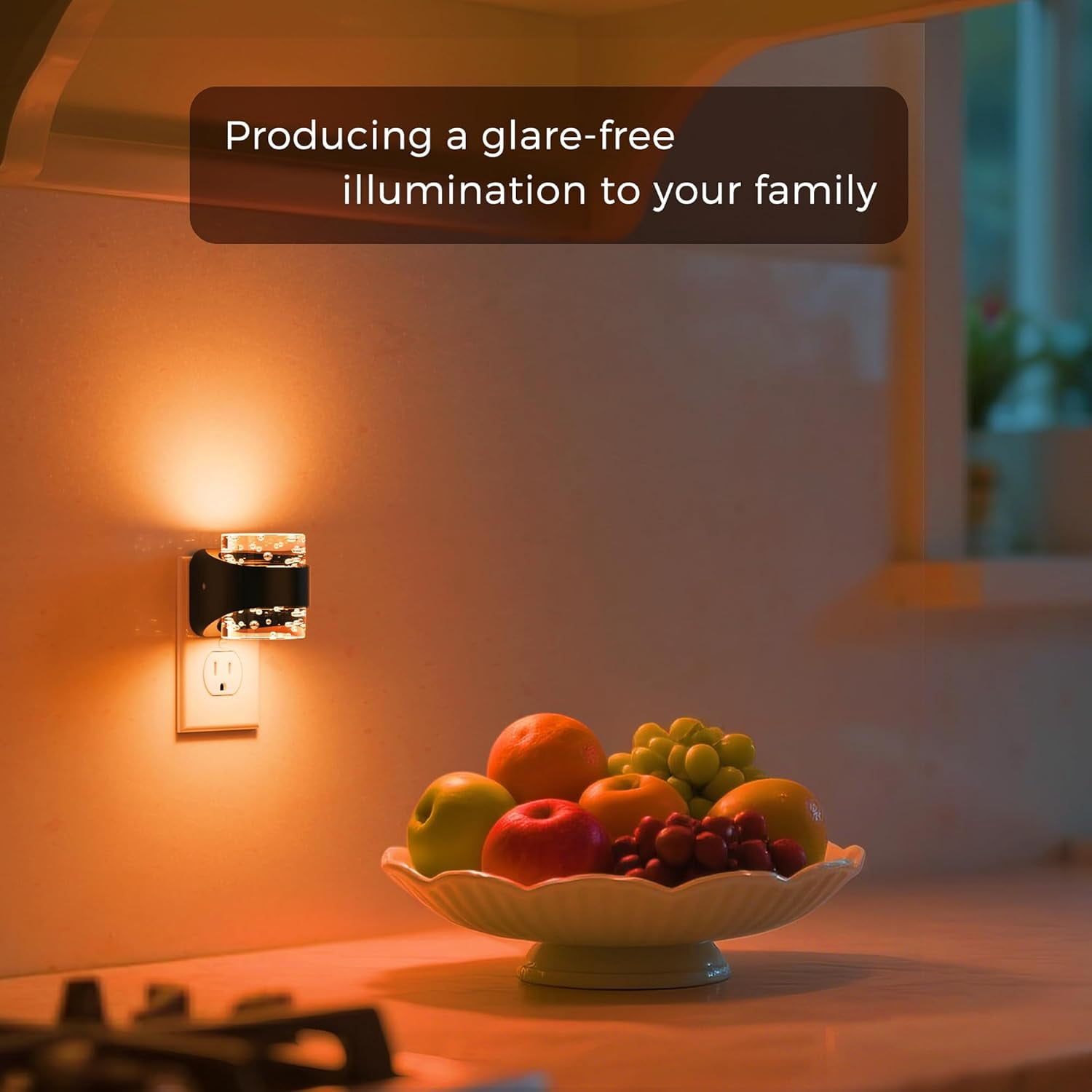 RGHJAR-Night Light, RGB Bubble Night Lights Plug into Wall, 10-Color Change Night Light,Dimmable Nightlights with Dusk to Dawn Sensor for Rooms Bathroom Hallway