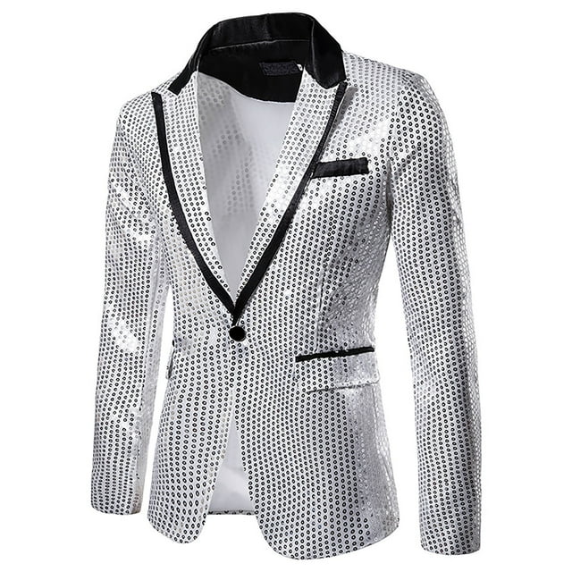 DPTALR Veste de Complet Décontractée à Paillettes pour Homme et Hiver, Personnalité