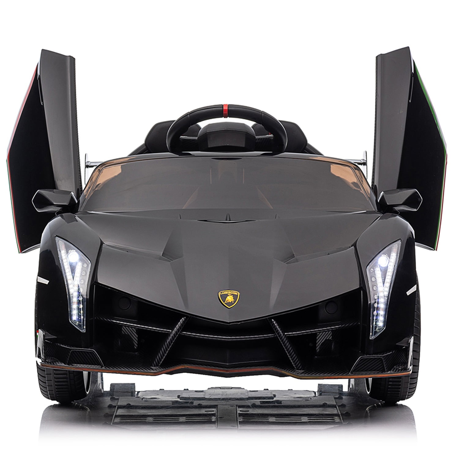 CIPACHO 12V Powered Ride Ons for Kids Licensed Lamborghini Poison Small Dual Drive Sports Car with 2.4G Remote Control, Black