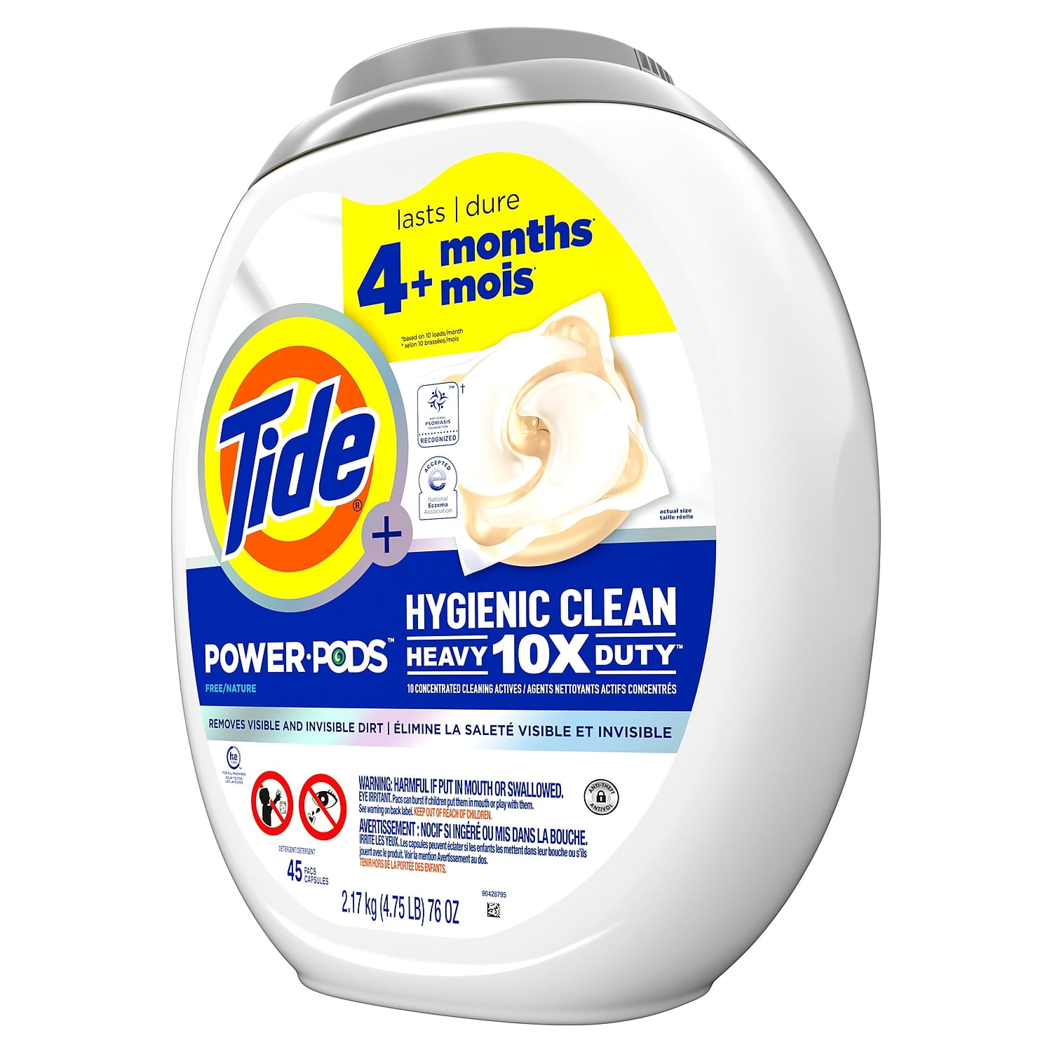 Tide PODS Hygienic Clean Free & Gentle Laundry Detergent Capsules Unscented 45 Capsules (3077209494)