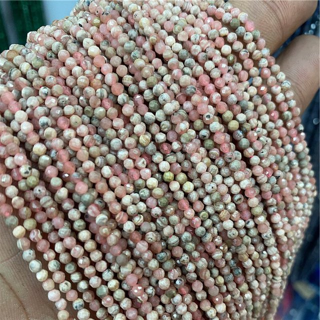 Piedra Natural facetada pequeña 2 3 4 mm cuentas rosa ópalo Morgan espaciador suelto cuentas de cristal de cuarzo fabricación de joyas collar pulseras Tan Jianjun unisex