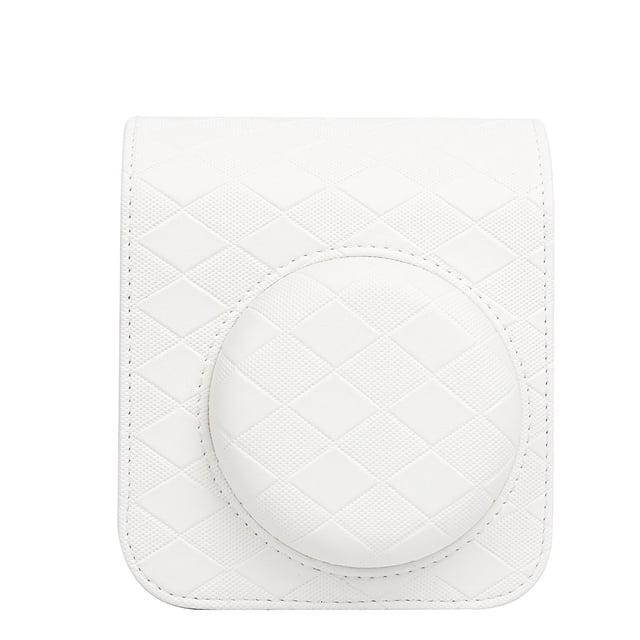 Bolso para cámara Fuji mini12 con textura de moda, bolso para fotografía con cuadros escoceses y diseño a cuadros