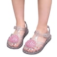 thumbnail image 2 of Viluyesy Girls Jelly Sandals Summer Closed Toe Adjustable Strap Glitter Shell Water Beach Shoes for Kids White Size 12 Little Kids, 2 of 9