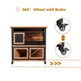 thumbnail image 4 of Wooden Rabbit Hutch Indoor Outdoor Rabbit Cage with Two Removable Trays Bunny Cage on Wheels Guinea Pig Cage 2 Story, 4 of 11