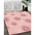 thumbnail image 3 of Ahgly Company Machine Washable Indoor Square Transitional Pastel Red Pink Area Rugs, 4' Square, 3 of 7