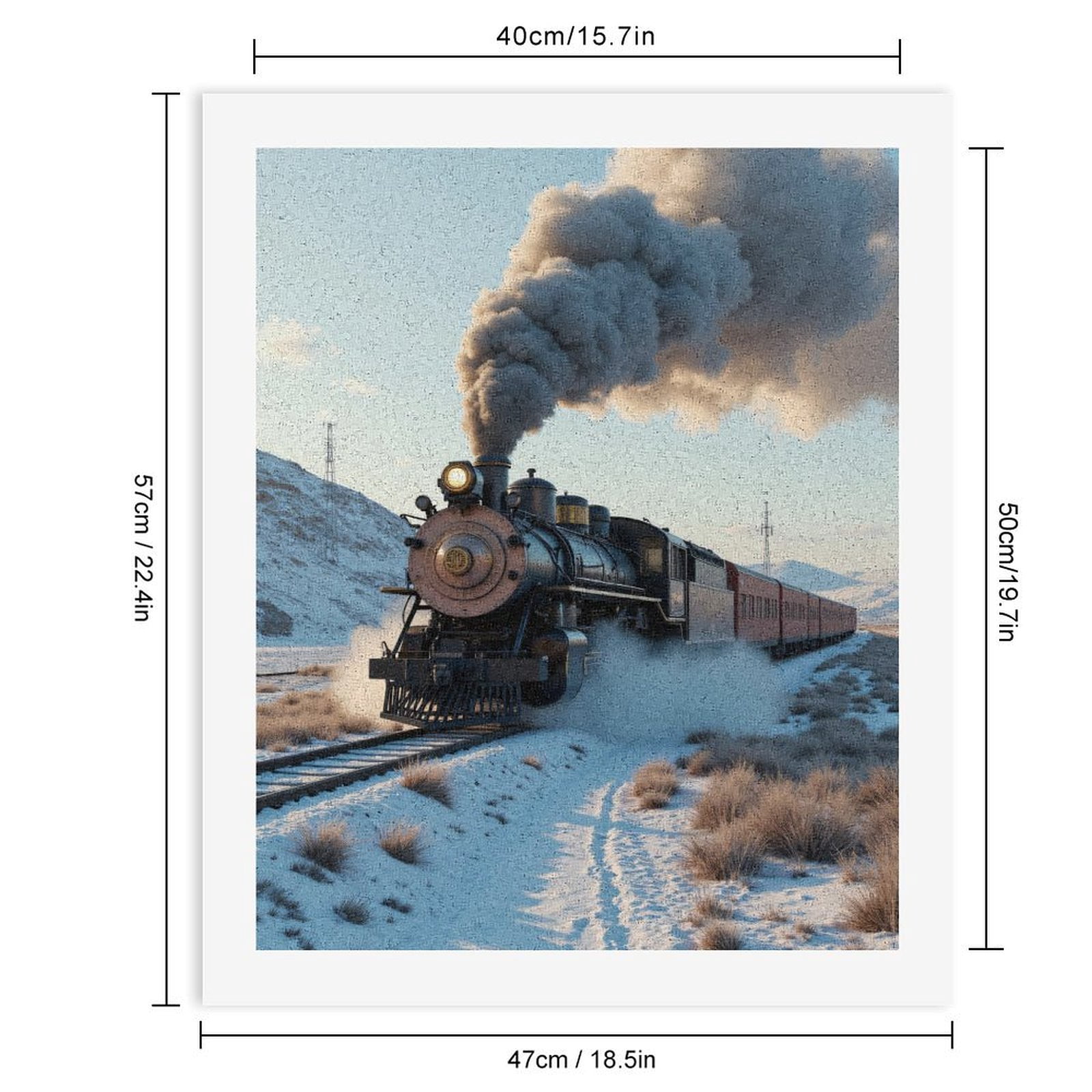 Paint By Numbers Kit for Adults Beginner - DIY Train Winter Journey Canvas Painting Kits for Adults, Frameless Paint By Number for Adults for Home Wall Decor 16x20 Inch