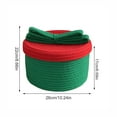 thumbnail image 3 of karymi Christmas Gift Storage Basket with Lid Handmade Woven Bow Cottons Rope Desktop Storage Basket Gift Container Large Green Womens Gifts for Christmas up to 70% off, 3 of 9