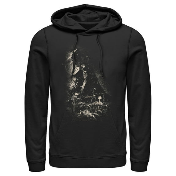 Men's Batman Grunge Hero in Shadow  Pull Over Hoodie Black Medium