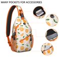 thumbnail image 3 of Papaya Tropical Fruit Print Sling Backpack, Lightweight and Durable Crossbody Bag with Classic Exotic Pattern, Cute Kawaii Cartoon Design, Multi-Functional Storage for Papaya Lovers, 3 of 6