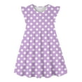 thumbnail image 4 of Tfken Toddler Girls Dress Size 8 Years-9 Years Polka Dot Print Trendy Loose A-Line Light Purple Kids Dresses, 4 of 4
