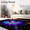thumbnail image 2 of ODIKA 4x6 Machine Washable Non-Slip Area Rug, Cosmic Galaxy Celestial Latch Hook Universe Needlework High Traffic Rug, Purple, 649389, 2 of 7