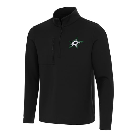 Men's Antigua  Black Dallas Stars Insider Quarter-Zip Top