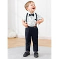 thumbnail image 4 of CARETOO Boy Clothes Suits Toddler Boy Outfit Dress Shirt Bowtie Pants Kid Wedding Outfits 5-10 Years, 4 of 6