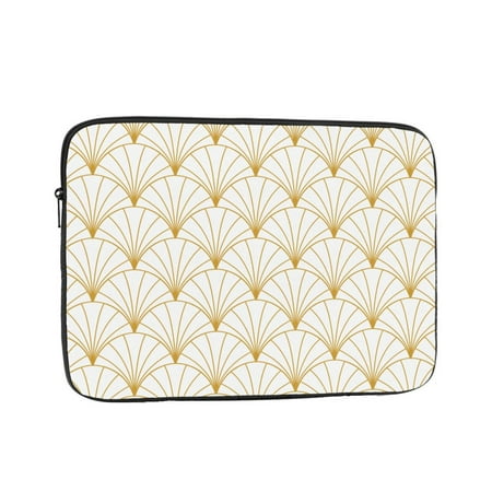 Vintage Gold Geometric Texture 13 inch Portable Laptop Sleeve Compatible with MacBook Air Notebook Computer Case for Men Women College School Students