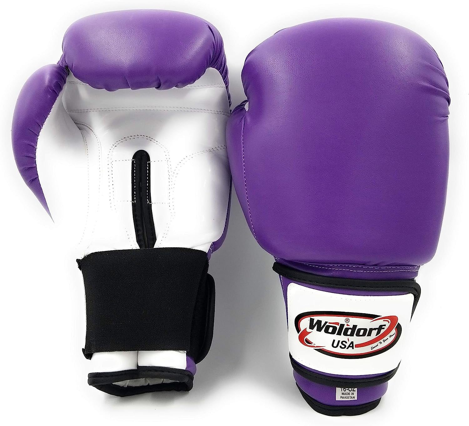 Woldorf USA Men and Women Training Fighting Sports Boxing Gloves - Heavy Punching Bag for Kids - Sparring Gloves, Kickboxing Gloves, Muay Thai Gloves and MMA Sparring Gloves - Vinyl Purple