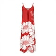 thumbnail image 3 of UPPADA Womens V Neck Plus Size Dress Floral Print Boho Sundress Casual Spaghetti Strap Maxi Dress Sleeveless Flowy Beach Dress Plus Size Red,XXXL, 3 of 5