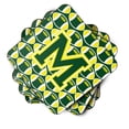 thumbnail image 2 of Letter M Football Green and Yellow Foam Coaster Set of 4, 2 of 3