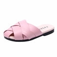 thumbnail image 4 of Kmdttou Toddler Shoes Baby Girls Cute Weave Hollow Out Non-slip Soft Sole Beach Roman Sandals Slippers on Clearance(Size:26-36), 4 of 7