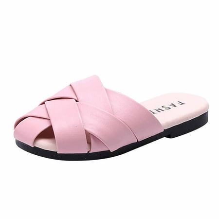 

Saving Clearance! Kukoosong Toddler Sandals Shoes Baby Girls Sandals Cute Weave Hollow out Non-Slip Soft Sole Beach Roman Sandals Slippers Pink 10-11 Years