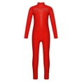 thumbnail image 4 of RUNQHUI Enfants Filles Manches Longues Paillettes Strass Patinage Artistique Gymnastique Justaucorps Rouge 10, 4 of 7