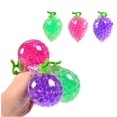 thumbnail image 2 of Grape Bunch Shape Stress Relief Squeeze Toy Soft Sensory Fidget with Beads for Anxiety and Relaxation, 2 of 7
