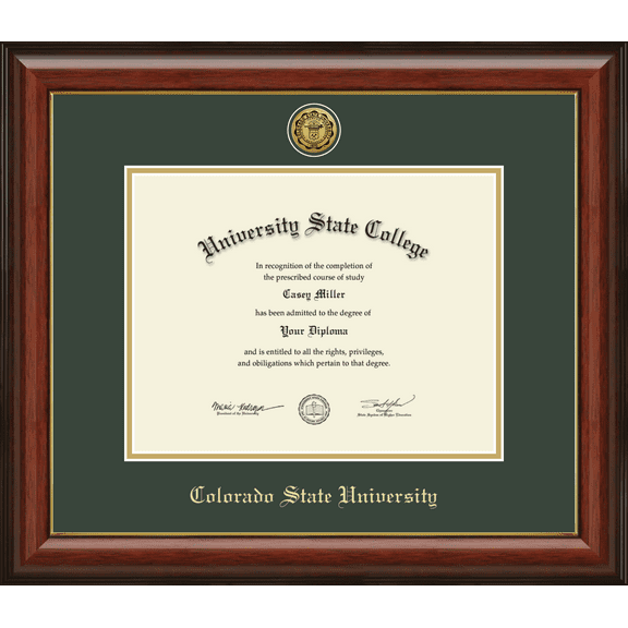 Colorado State University Diploma Frame, Document Size 11" x 8.5"