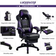 thumbnail image 2 of GTPLAYER Gaming Chair with Footrest, Big and Tall Game Chair 350lb Racing Style Computer Chair, Ergonomic Executive Office Chair High Back with Lumbar Support and Recliner, Purple, 2 of 6