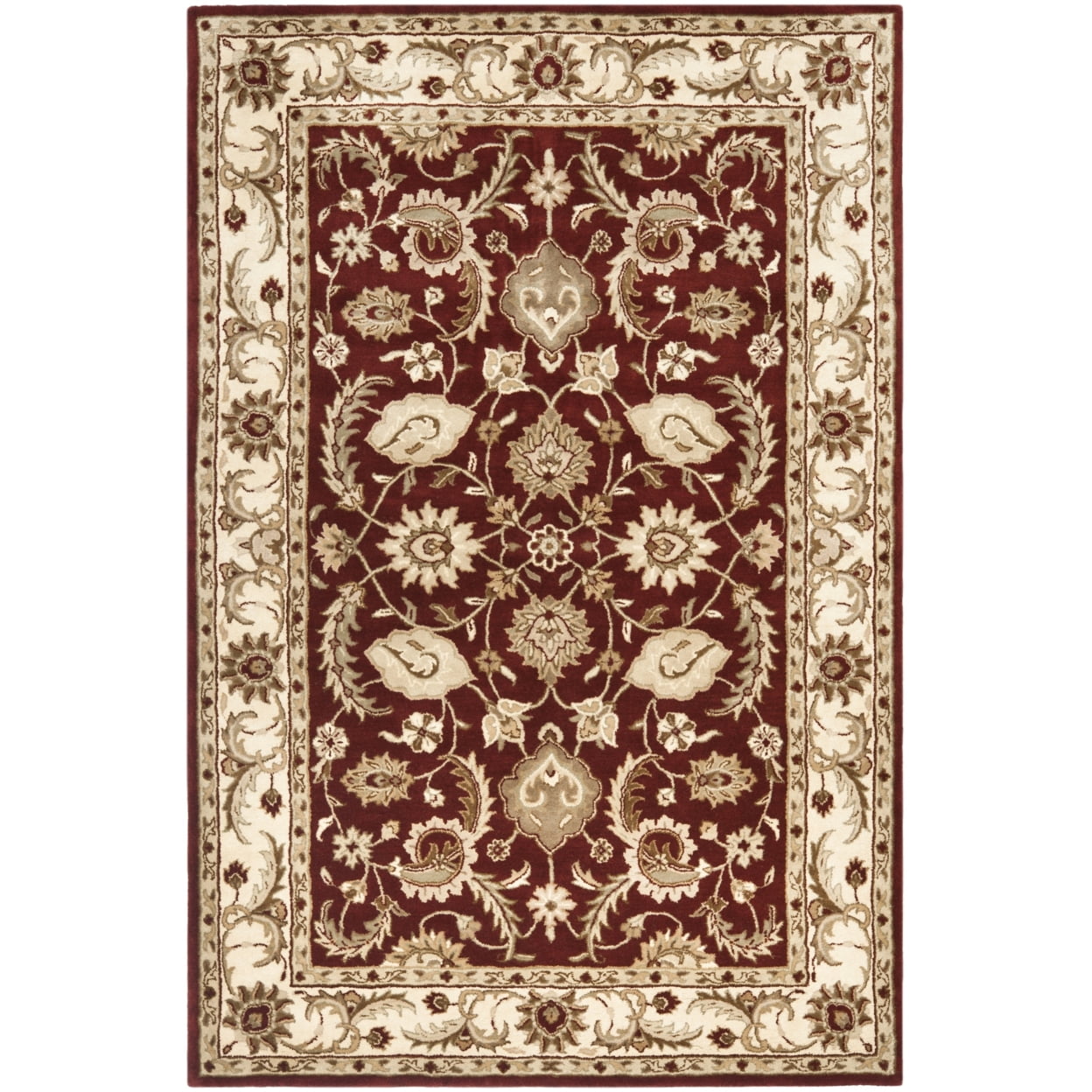 SAFAVIEH Royalty Taylor Traditional Wool Area Rug, Red/Ivory, 8' x 10'